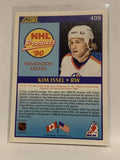 #409 Kim Issel Rookie Edmonton Oilers 1990-91 Score Hockey Card  NHL