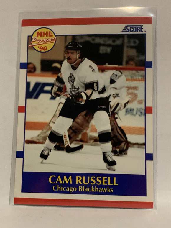 #408 Cam Russell Rookie Chicago Blackhawks 1990-91 Score Hockey Card  NHL