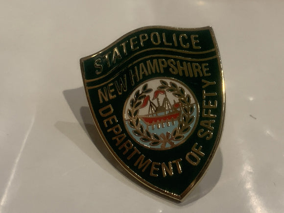 New Hampshire State Police Department of Safety Mini Badge Lapel Hat Pin EE