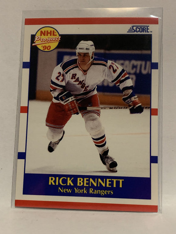 #400 Rick Bennett Rookie New York Rangers 1990-91 Score Hockey Card  NHL