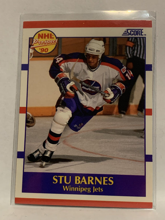 #391 Stu Barnes Rookie Winnipeg Jets 1990-91 Score Hockey Card  NHL