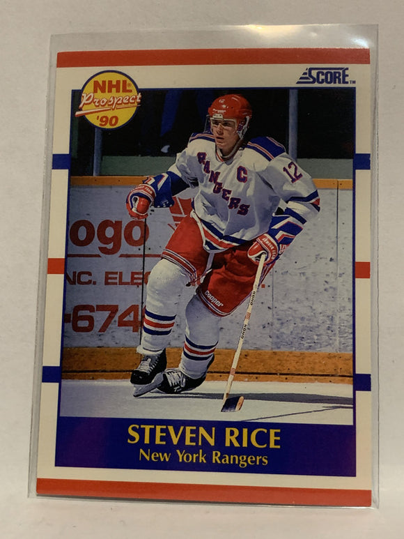 #390 Steven Rice Rookie New York Rangers 1990-91 Score Hockey Card  NHL