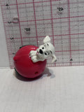 Puppy Riding in a Red Christmas Ornament Top Green Tree 101 Dalmation Disney Mcdonalds Toy Character