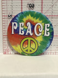 Peace Sign Tie Die Button Pinback
