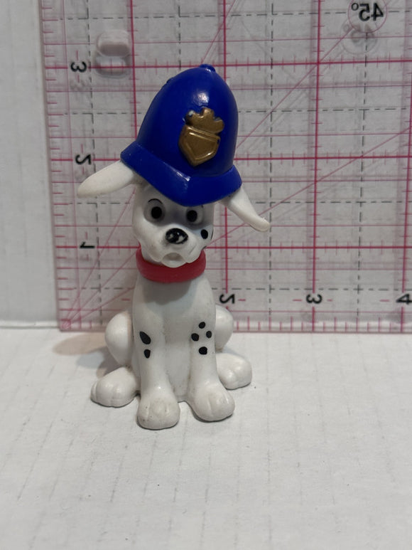 Puppy Sitting with a Police Bobby Helmet Hat on Head 101 Dalmation Disney Mcdonalds Toy Character