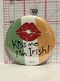 Kiss Me I'm Irish Flag Button Pinback