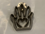 Hand with a Heart Lapel Hat Pin BR