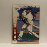 #150 Carlos Delgado Toronto Blue Jays 2002 Donruss Leaf Baseball Card IX