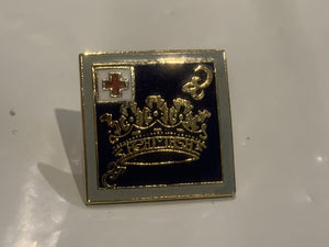 Royal Crown Red Cross Lapel Hat Pin EF
