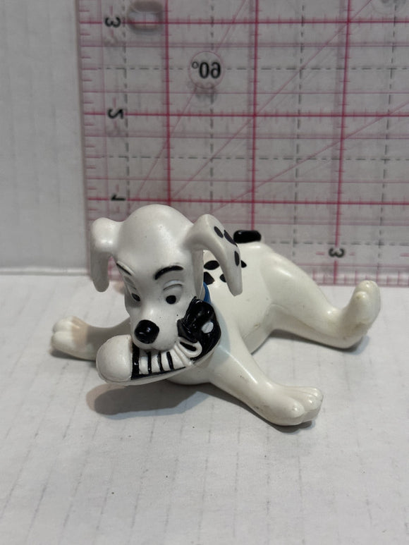 Puppy Laying Playing with a Sneaker Shoe 101 Dalmation Disney Mcdonalds Toy Character