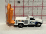 White Ford F-250 Super Duty w/Raft 1999 2012 H23  Matchbox Diecast Car