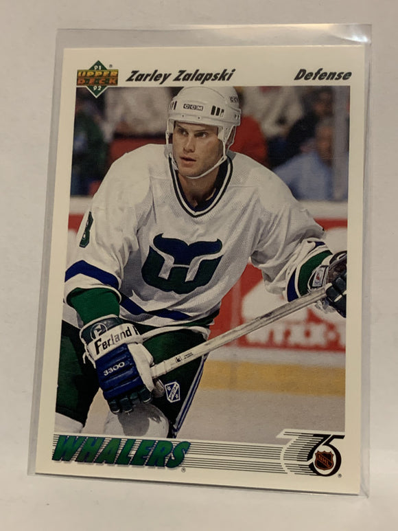 #231 Zarley Zalapski Hartford Whalers 1991-92 Upper Deck Hockey Card  NHL