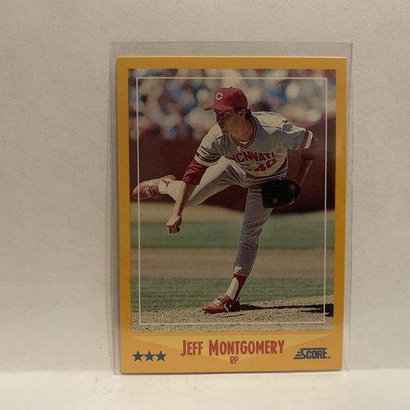 #497 of 660 Jeff Montgomery Cincinnati Reds 1988 Score Baseball Card IY