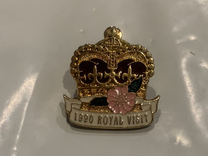 1990 Royal Visit Crown Lapel Hat Pin EF