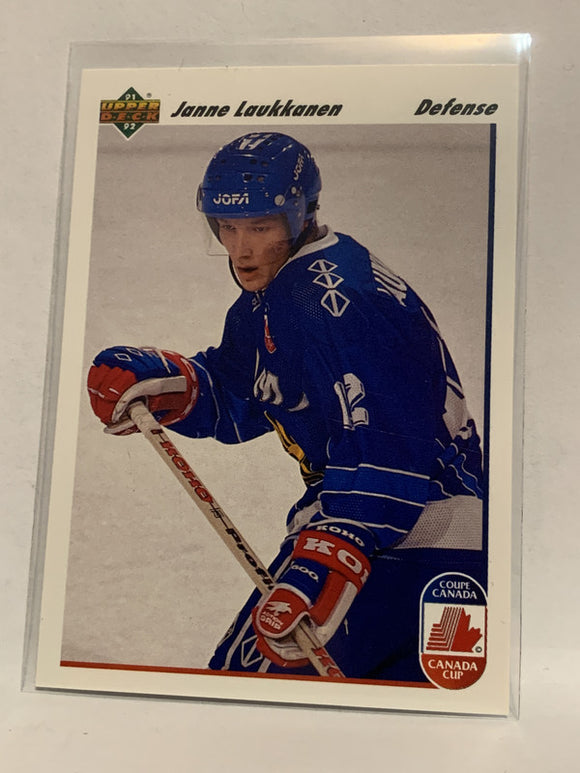 #22 Janne Laukkanen Finland   1991-92 Upper Deck Hockey Card  NHL