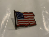 Waving American Flag Lapel Hat Pin EF