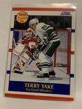 #419 Terry Yake Rookie Hartford Whalers 1990-91 Score Hockey Card  NHL