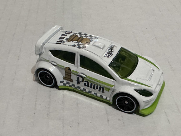 White Pawn '12 Ford Fiesta 2011 Hot Wheels Diecast Car