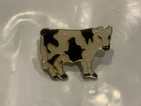 Black & White Dairy Cow Holstein Lapel Hat Pin EG
