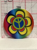 Peace Sign Flower   Button Pinback
