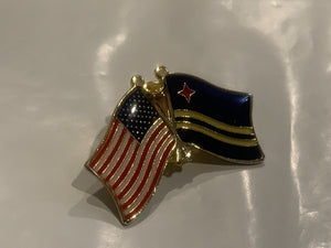 USA Aruba Friendship Flags Lapel Hat Pin EG