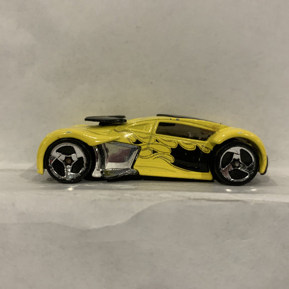 Yellow Phantom Racer ©2004 Hot Wheels Diecast Car EG