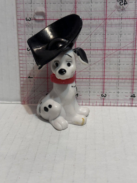 Puppy Black Fashion Hat on Head 101 Dalmation Disney Mcdonalds Toy Character