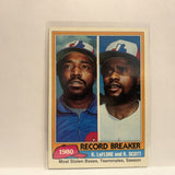 #204 Leflore & Scott Set Theft Mark For Teamates Montreal Expos 1981 Topps Baseball Card IY