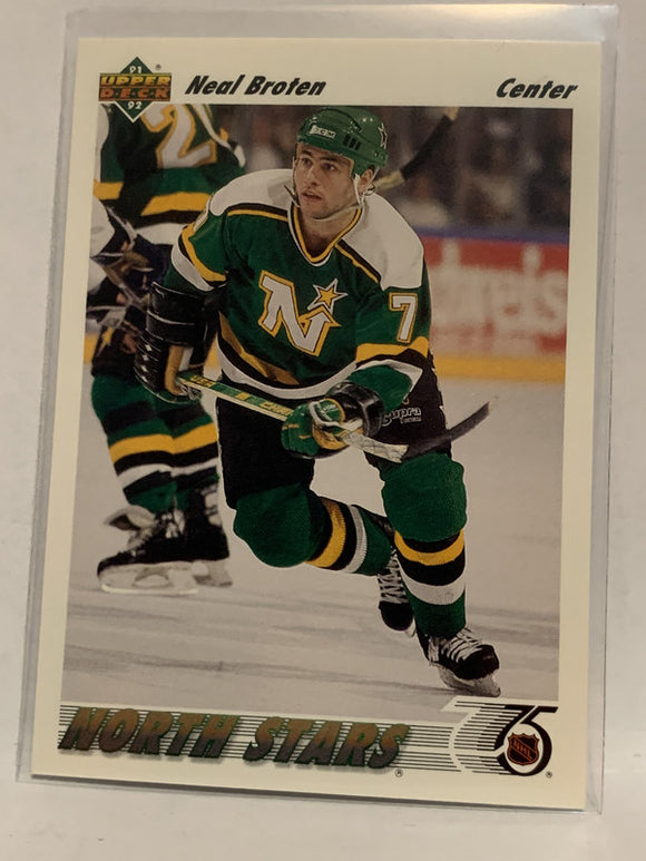 #232 Neal Broten Minnesota North Stars 1991-92 Upper Deck Hockey Card  NHL