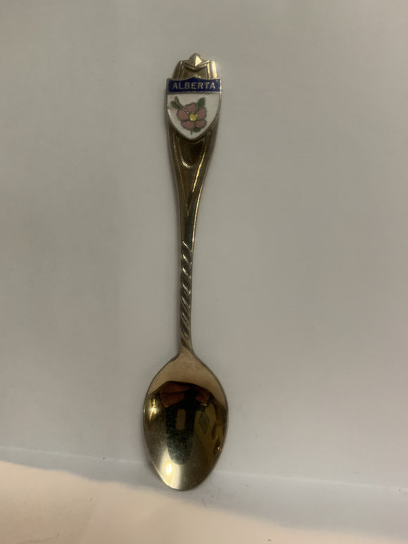 Alberta Wild Rose Flower Souvenir Spoon
