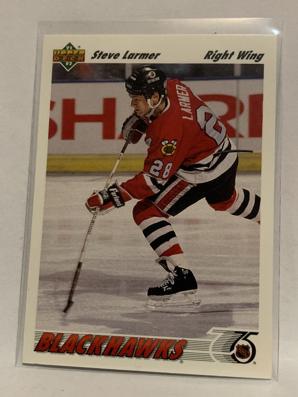 #257 Steve Larmer Chicago Blackhawks 1991-92 Upper Deck Hockey Card  NHL