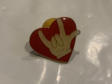 I Love You Hand Sign Heart Lapel Hat Pin EG