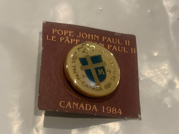 Pope John Paul II Canada 1984 Lapel Hat Pin EG