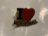 I Love Volleyball Lapel Hat Pin EG