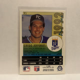 #95 Gregg Jefferies Kansas City Royals 1992 Premier O-Pee-Chee Baseball Card IZ