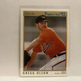 #101 Gregg Olson Baltimore Orioles 1992 Premier O-Pee-Chee Baseball Card IZ