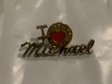 I Love Heart Michael Lapel Hat Pin BT