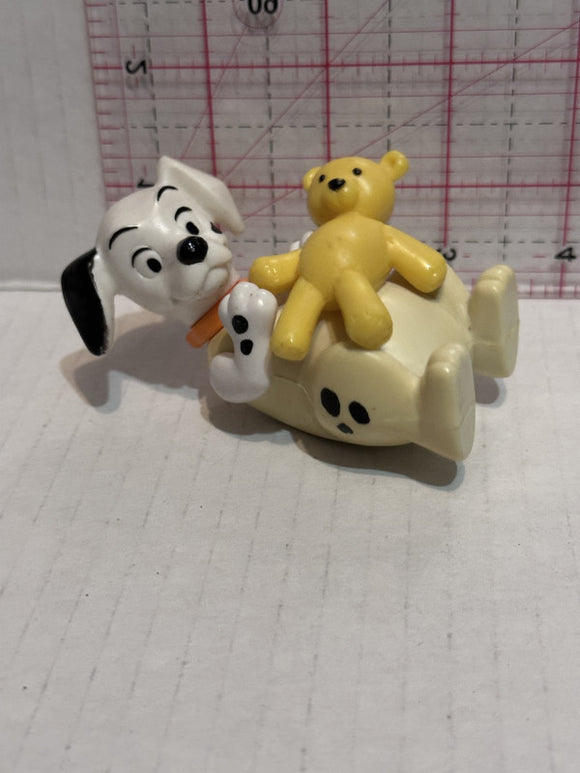Puppy Playing with a Teddy Bear 101 Dalmation Disney Mcdonalds Toy Character