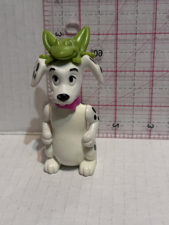 Puppy Playing with a Green Frog on Head 101 Dalmation Disney Mcdonalds Toy Character