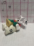 Puppy Playing with a Christmas Horn Trumpet 101 Dalmation Disney Mcdonalds Toy Character