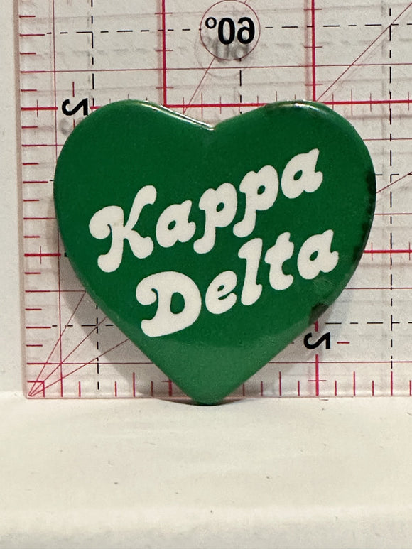 Kappa Delta Heart Button Pinback