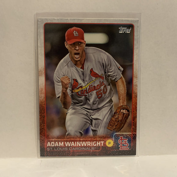 #80 Adam Wainwright St Louis Cardinals 2015 Topps Series 1 Baseball Card I1