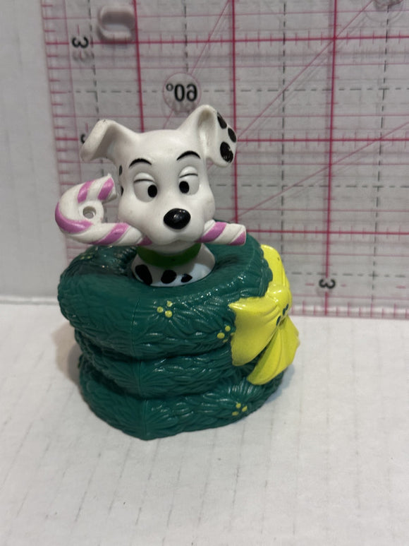 Puppy Pink Candy Cane Green Christmas Wreath 101 Dalmation Disney Mcdonalds Toy Character