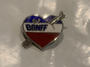 Banff Skis Netherland Flag Heart Lapel Hat Pin EH