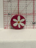 White Daisy Flower Button Pinback
