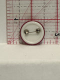 White Daisy Flower Button Pinback