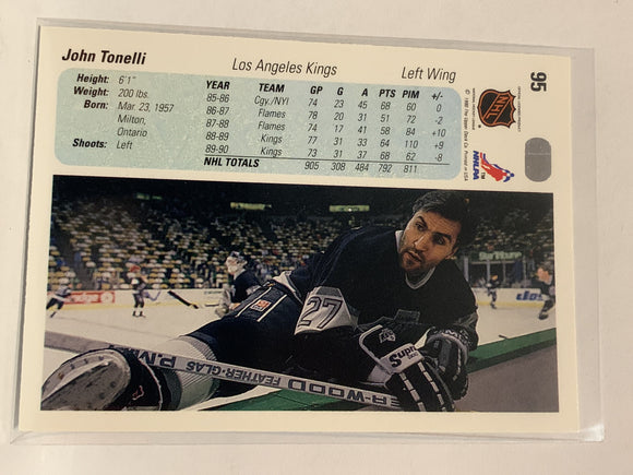 #95 John Tonelli Los Angeles Kings 1990-91 Upper Deck Hockey Card  NHL