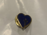 Cross in a Heart Lapel Hat Pin BU