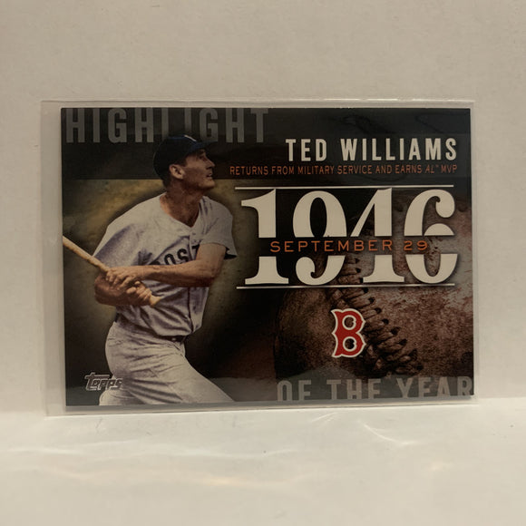 H-6 Ted Williams Boston Red Sox 2015 Topps Series 1 Baseball Card I1