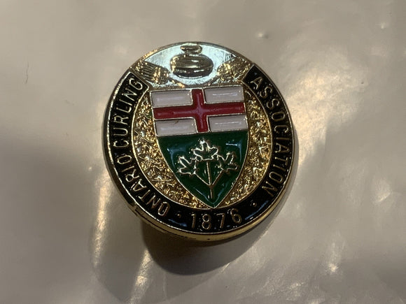 Ontario Curling Assocation 1876 Crest Emblem Logo Lapel Hat Pin EH